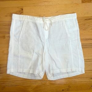 Love Linen J Jill Medium White Linen Drawstring Shorts